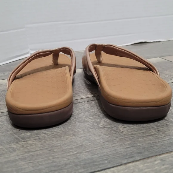 Vionic Women's Melo Leather Toe Post Sandals In Rose Gold Size 9 Elegant - Picture 7 of 11